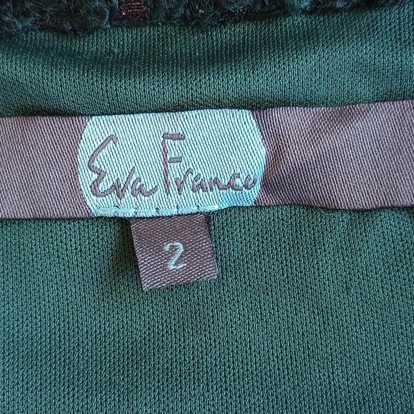 Eva Franco Plaid Circle Mini Skirt 2 MADE IN USA Green Bronze Metallic Lined - Picture 3 of 8